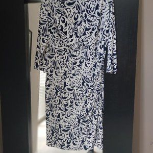 Lauren by Ralph Lauren long sleveed blue and with dress